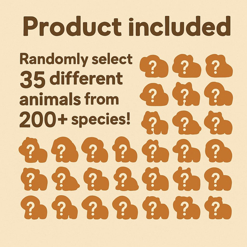Next Stop M 35-Piece Mystery Animal Figurines – 3D Printed Fidget Desk Toys