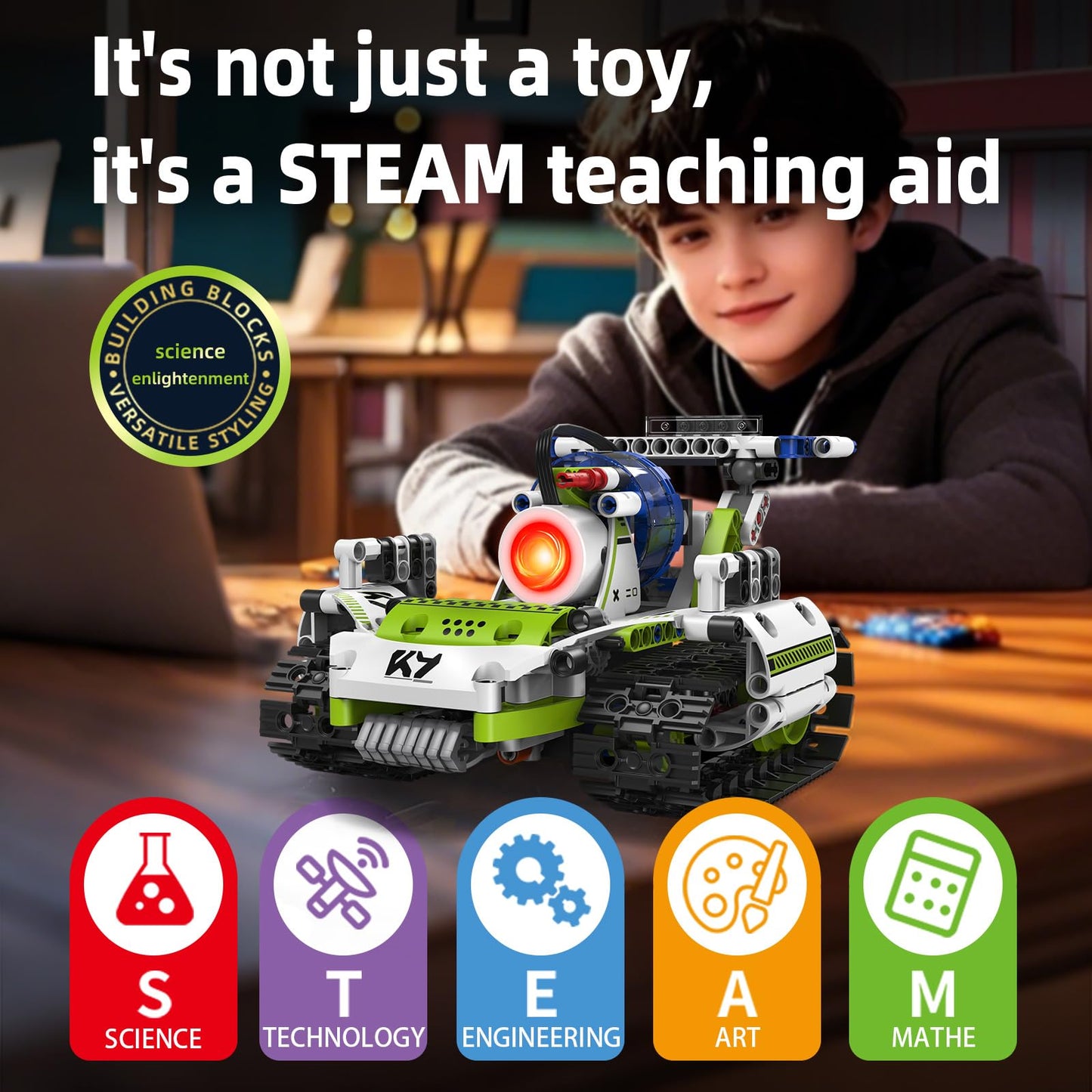NEXTJOY STEM Robot Building Kit for Kids 8-12 | 5-in-1 Remote & App Programmable Set