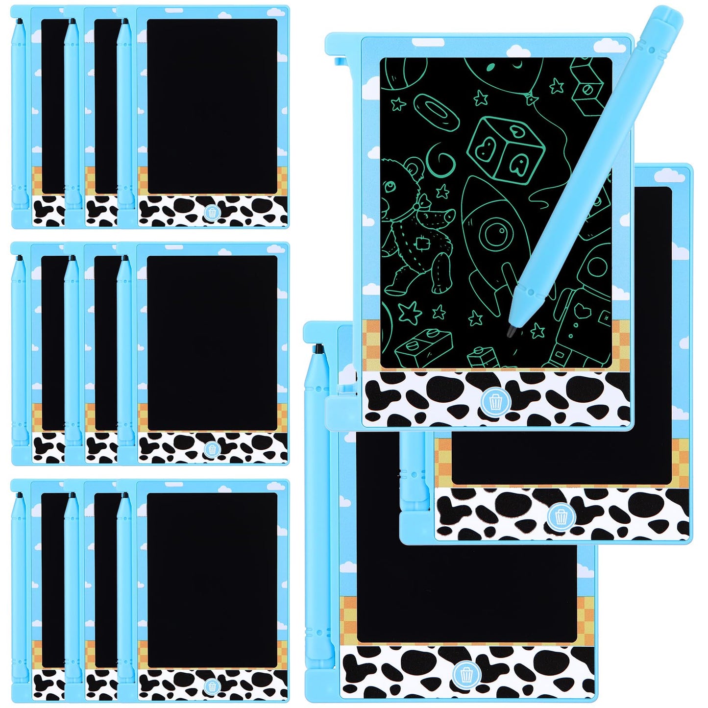 Nezyo 12-Pack LCD Writing Tablets for Kids - 4.6'' Mini Drawing Boards for Party Favors