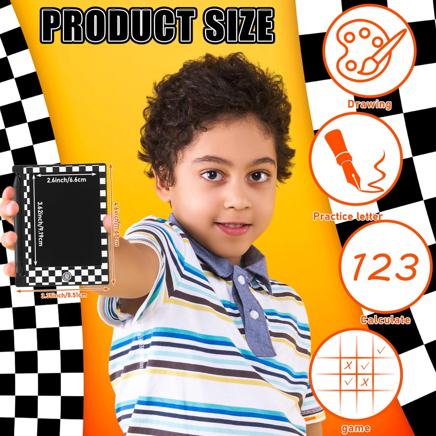 Nezyo 12 Pack Race Car LCD Writing Tablets for Kids – 4.6-Inch Erasable Mini Drawing Pads