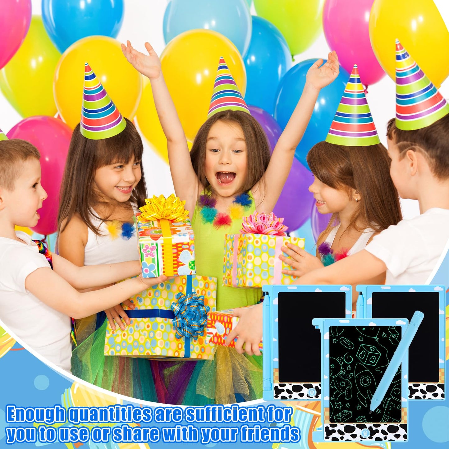 Nezyo 12-Pack LCD Writing Tablets for Kids - 4.6'' Mini Drawing Boards for Party Favors