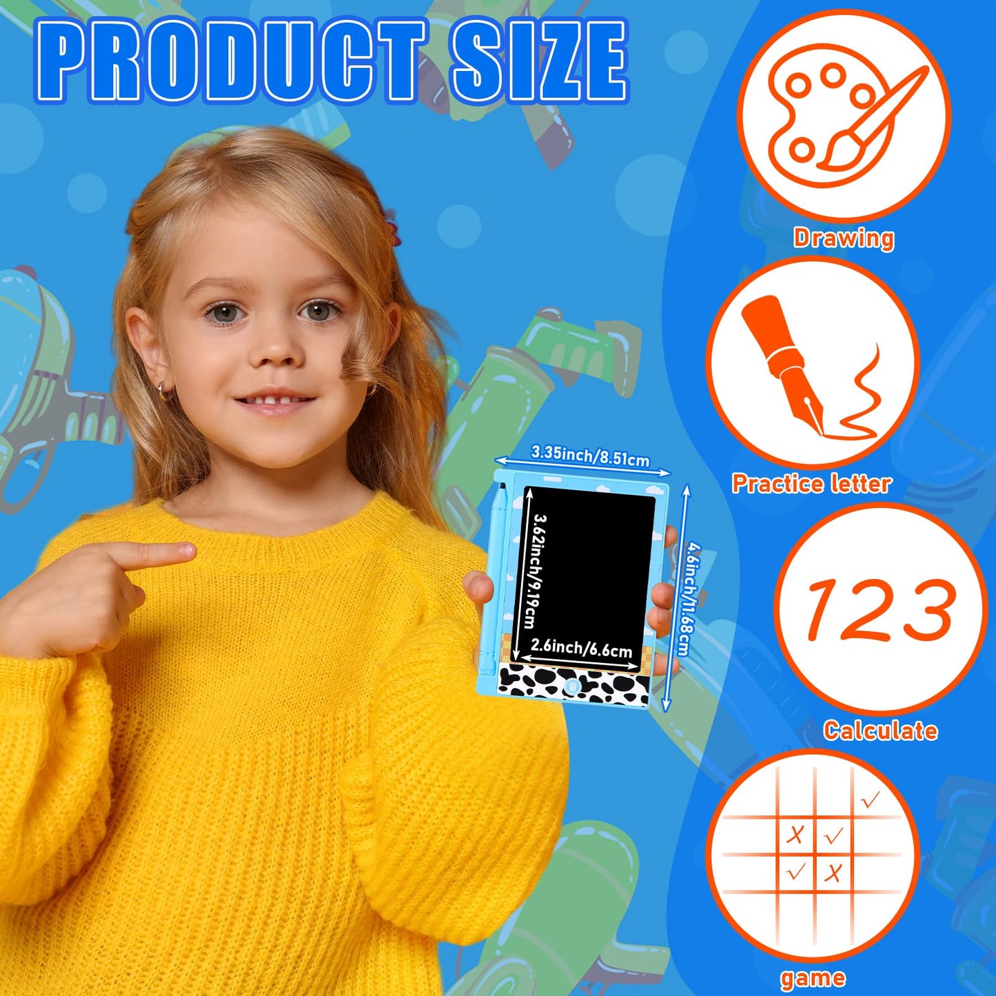 Nezyo 12-Pack LCD Writing Tablets for Kids - 4.6'' Mini Drawing Boards for Party Favors
