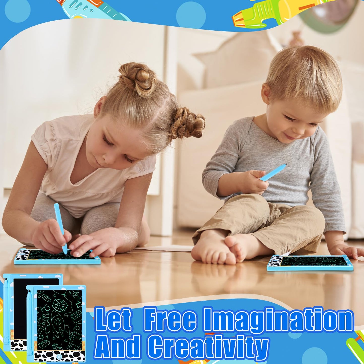 Nezyo 12-Pack LCD Writing Tablets for Kids - 4.6'' Mini Drawing Boards for Party Favors