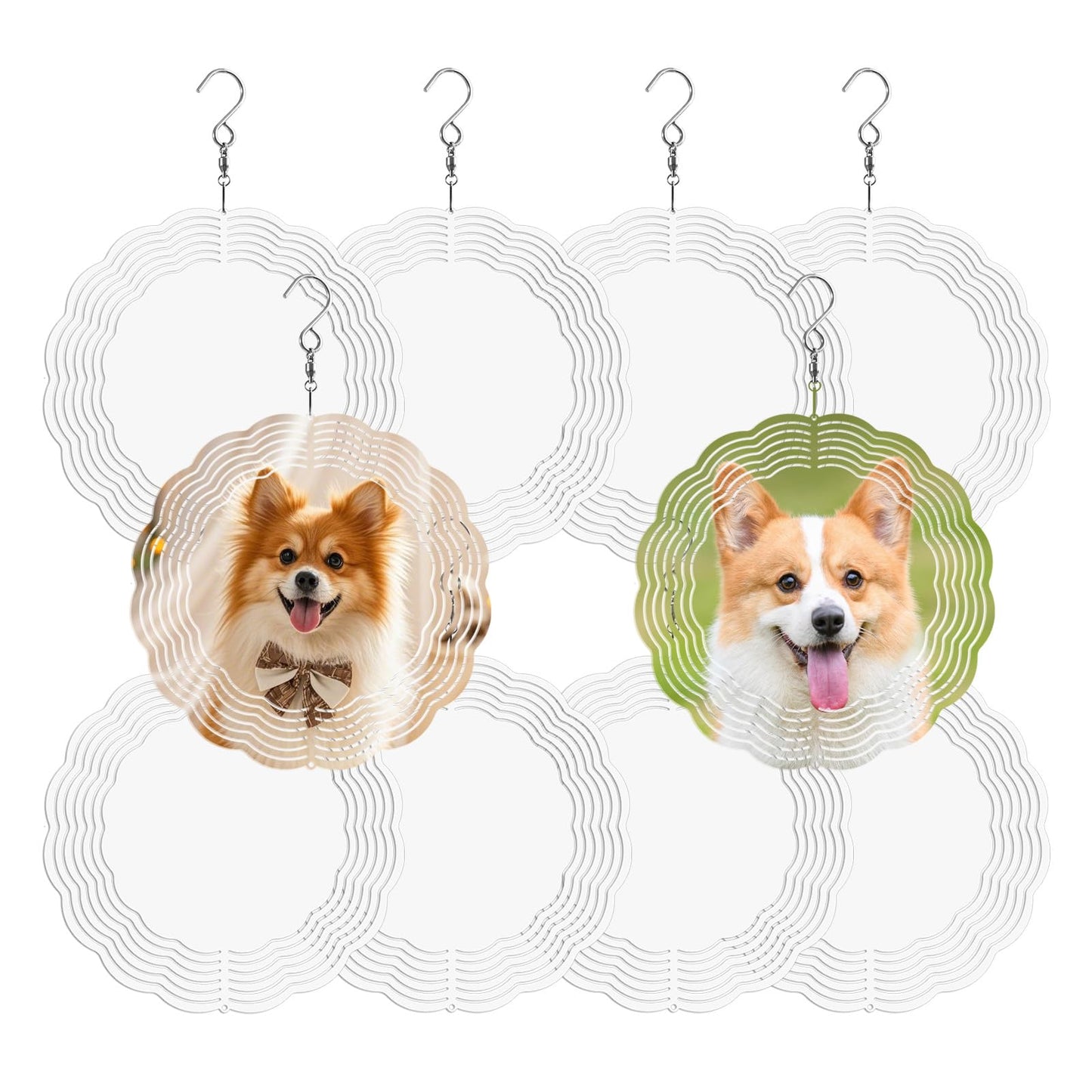 Ngdiluxury 10 Pack Sublimation Wind Spinner Blanks - 8 Inch Aluminum DIY Wind Spinners