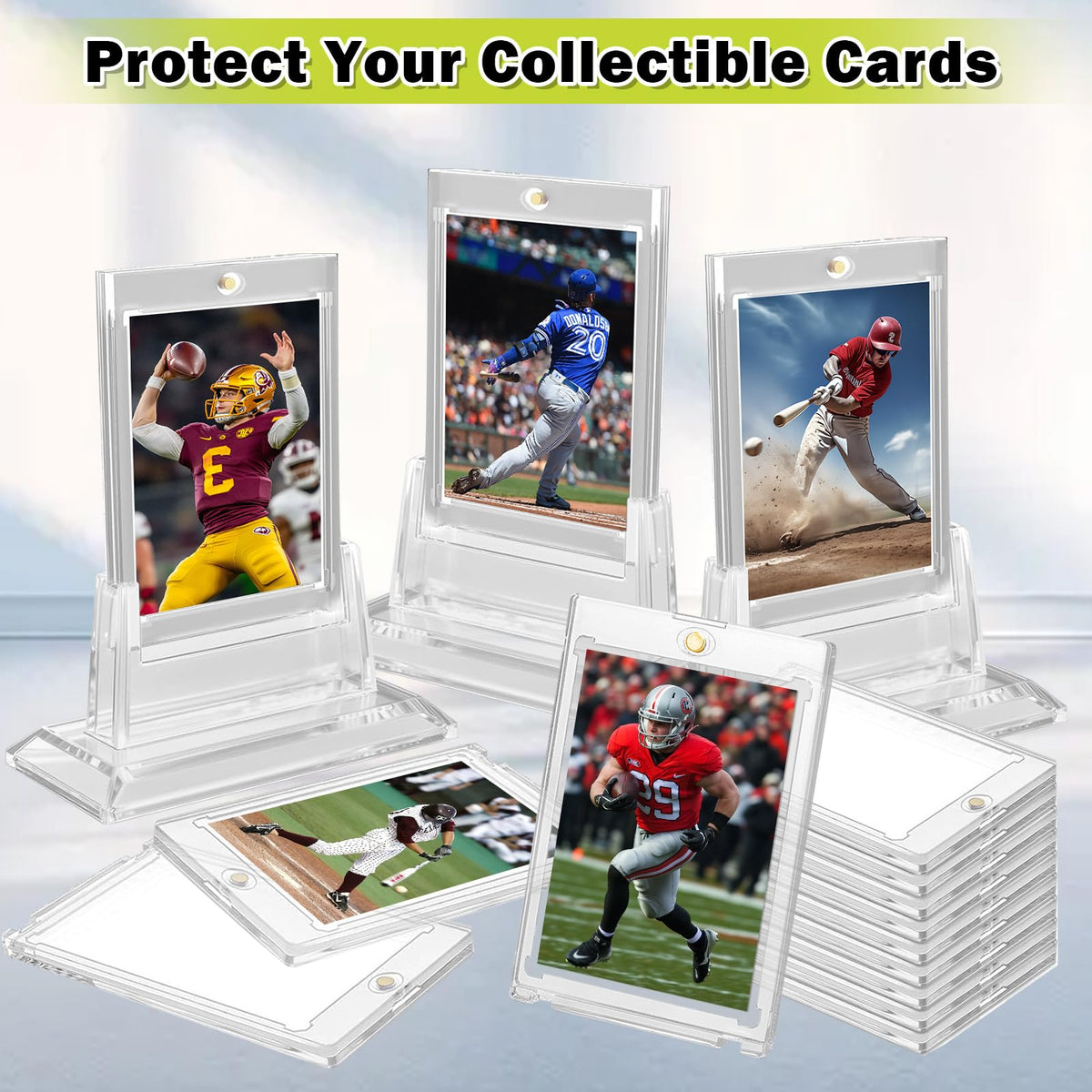 Ngdiluxury 130pt Magnetic Card Holders – 36 Pack Top-Load Card Protectors for Trading Cards