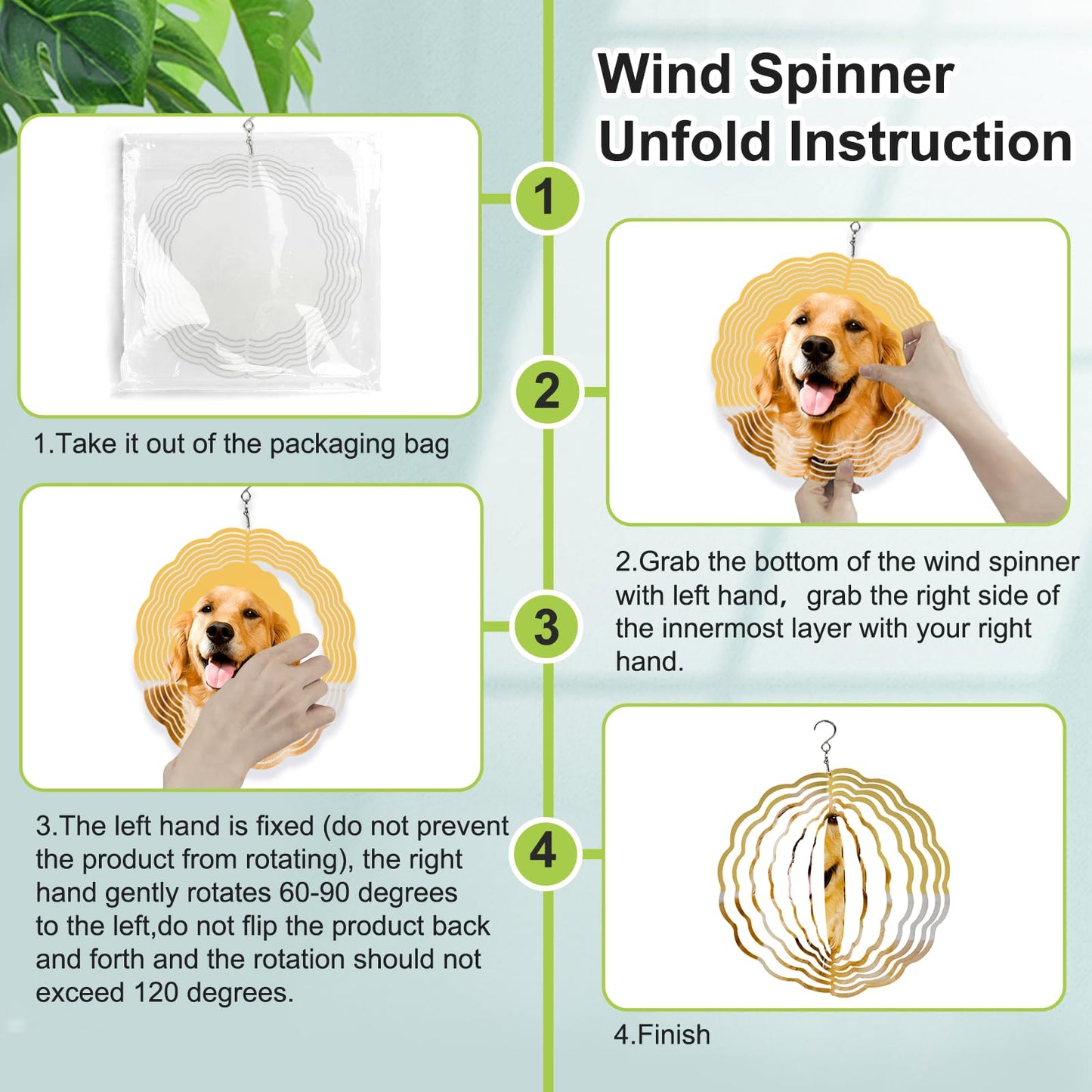 Ngdiluxury 10 Pack Sublimation Wind Spinner Blanks - 8 Inch Aluminum DIY Wind Spinners