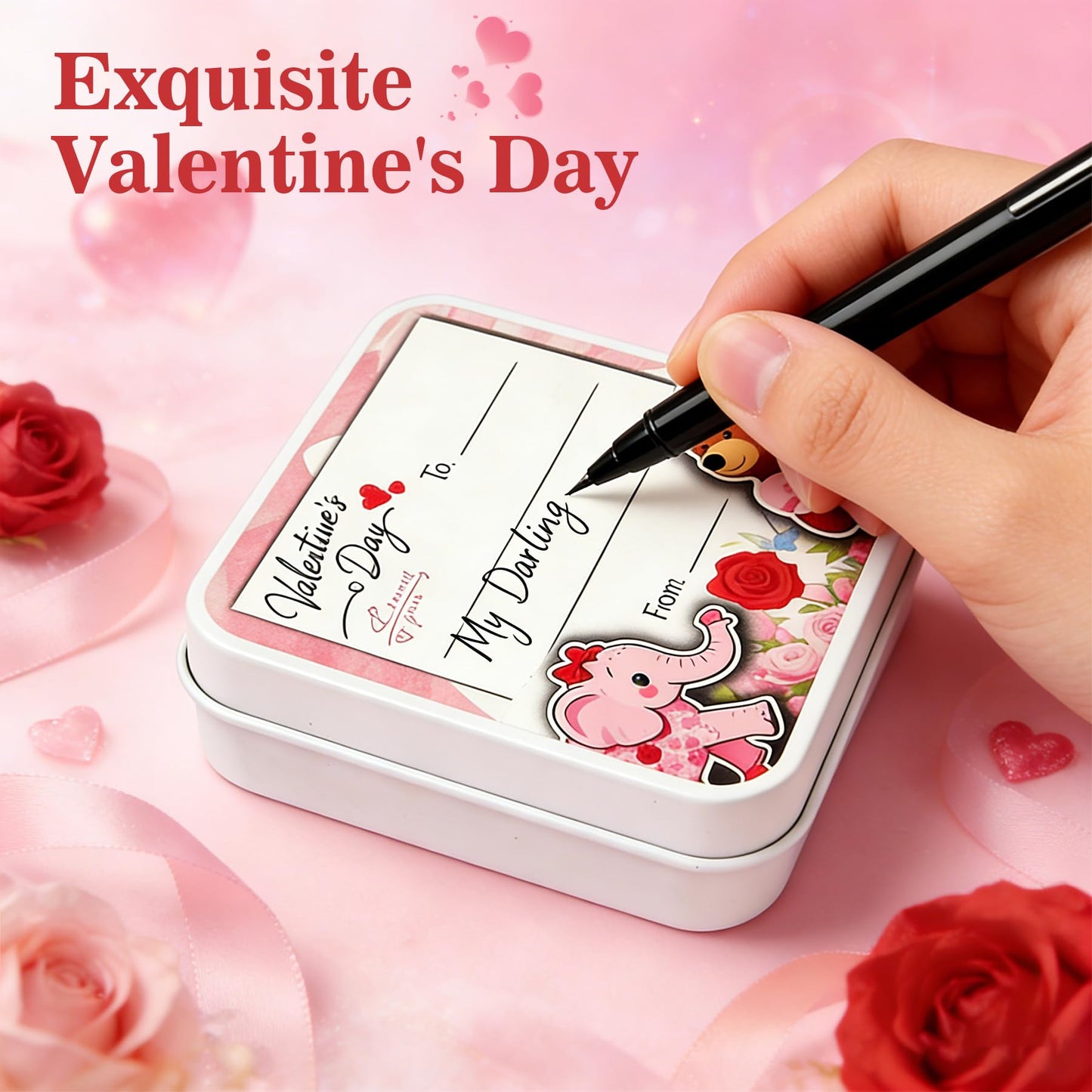 Niaosiben Valentines Mini Magnatiles – 9-Piece Magnetic Blocks Gift for Kids (Ages 4-15) | Travel Tin