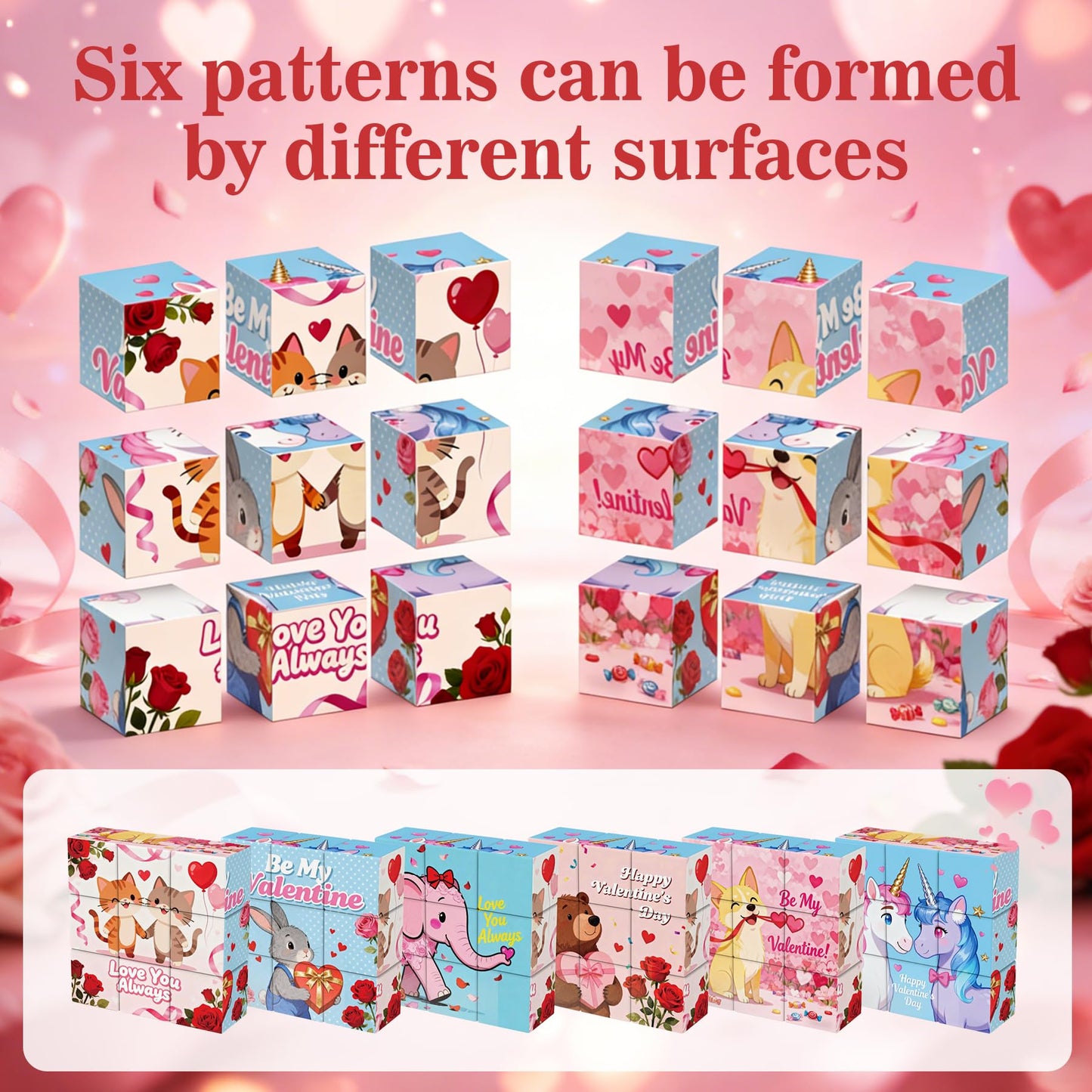 Niaosiben Valentines Mini Magnatiles – 9-Piece Magnetic Blocks Gift for Kids (Ages 4-15) | Travel Tin
