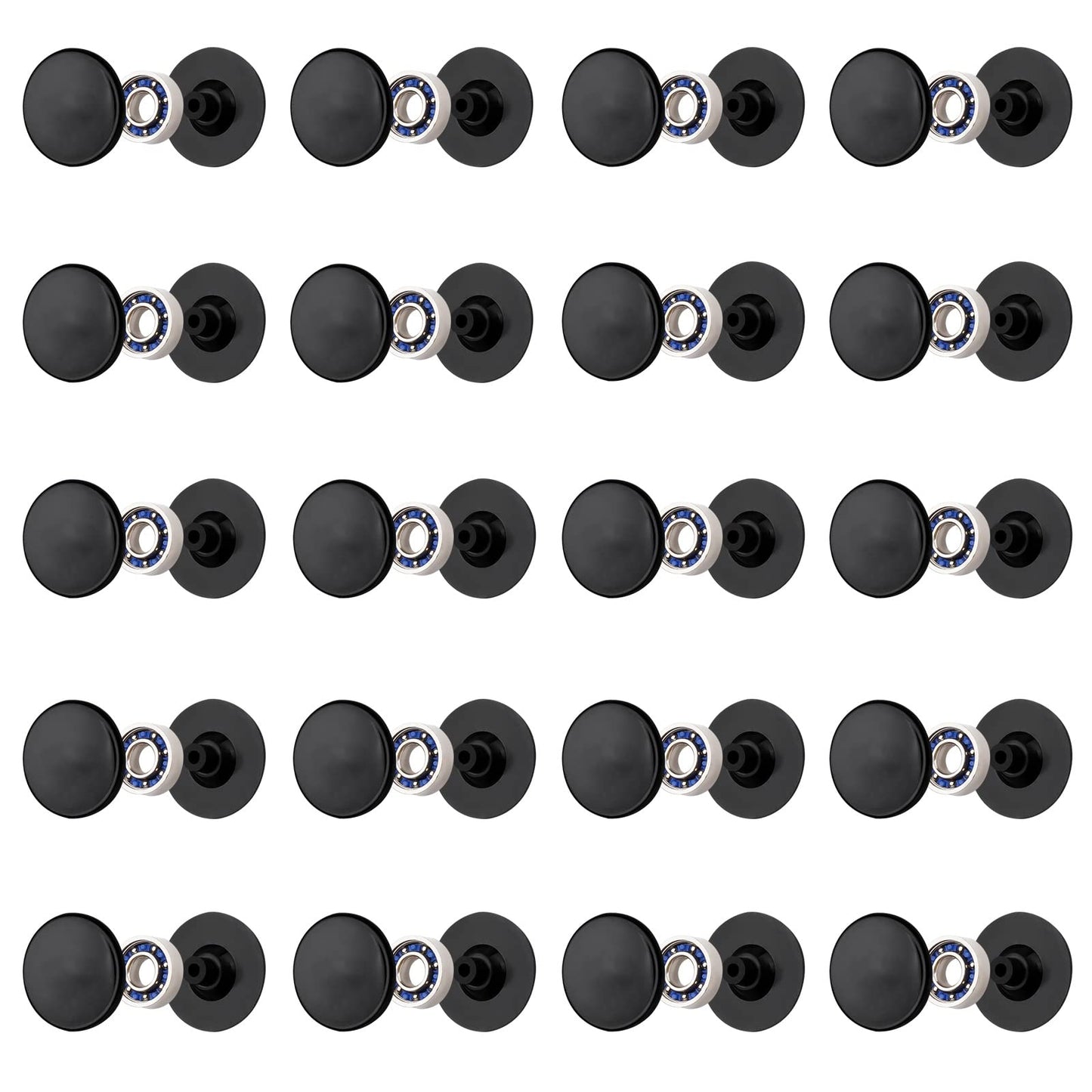 NiArt 20 Pack Fidget Spinner Bearing & Cap Replacement Set – MR137 13x7x4mm Chrome Steel Bearings