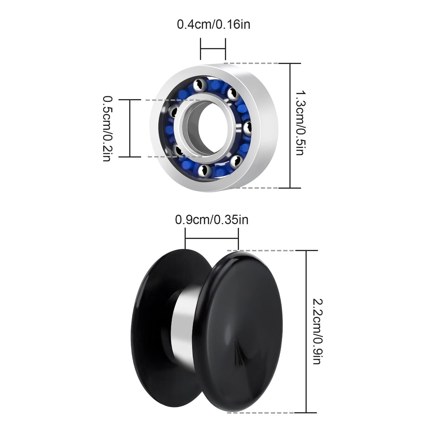 NiArt 20 Pack Fidget Spinner Bearing & Cap Replacement Set – MR137 13x7x4mm Chrome Steel Bearings