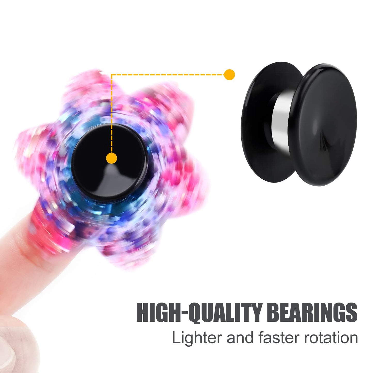 NiArt 20 Pack Fidget Spinner Bearing & Cap Replacement Set – MR137 13x7x4mm Chrome Steel Bearings