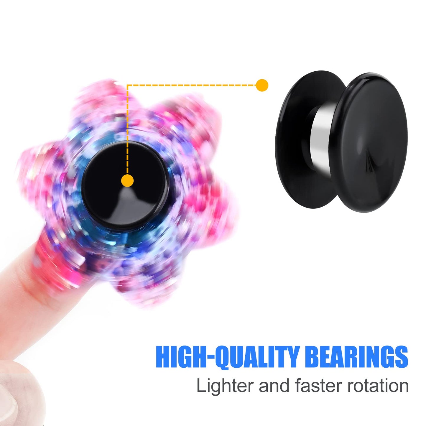 NiArt 24-Pack MR137 Bearings with Caps for DIY Fidget Spinners