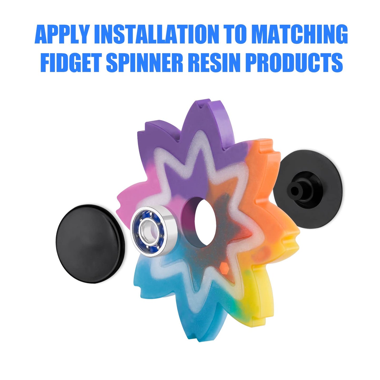 NiArt 16 Pack Fidget Spinner Bearing & Cap Replacement Set — MR137 High-Speed 13x7x4mm Chrome Steel Bearings