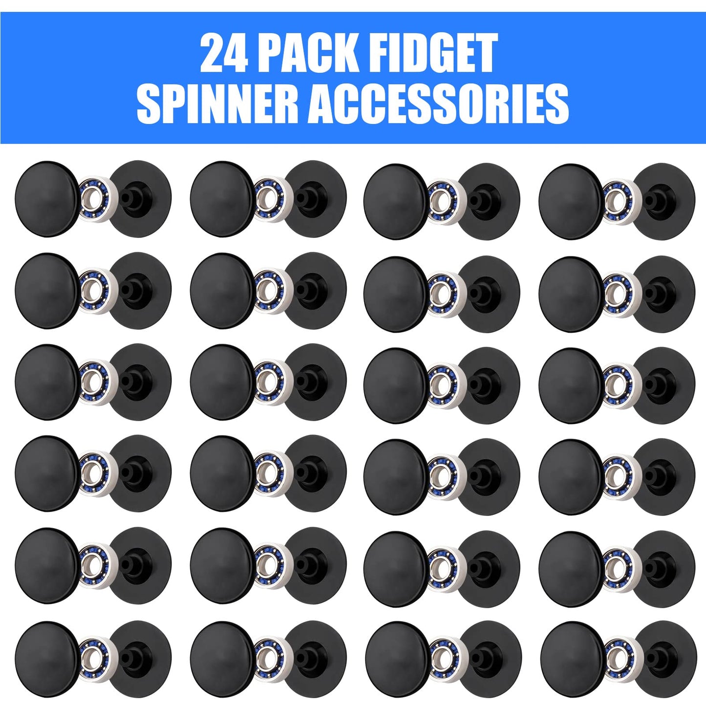 NiArt 24-Pack MR137 Bearings with Caps for DIY Fidget Spinners
