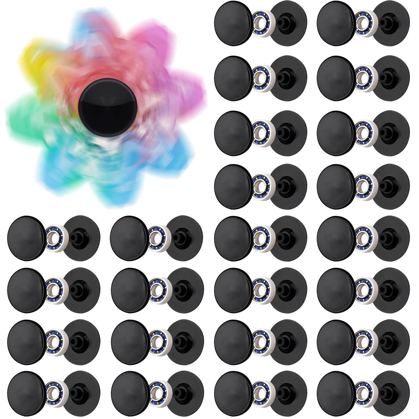 NiArt 24-Pack MR137 Bearings with Caps for DIY Fidget Spinners