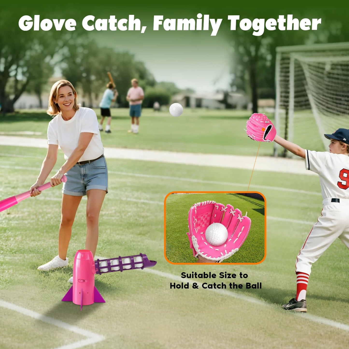NIBBaNACAL Kids Baseball Pitching Machine – Auto Pop-Up Hitting Trainer Set for Backyard