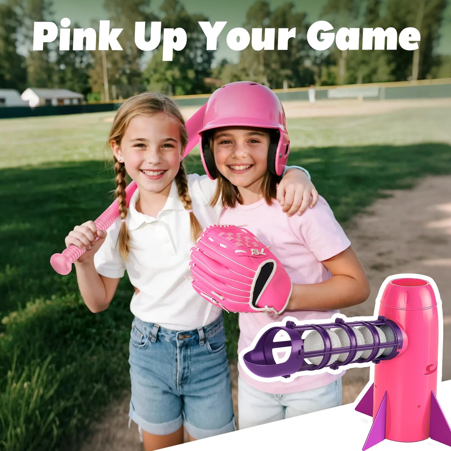 NIBBaNACAL Kids Baseball Pitching Machine – Auto Pop-Up Hitting Trainer Set for Backyard