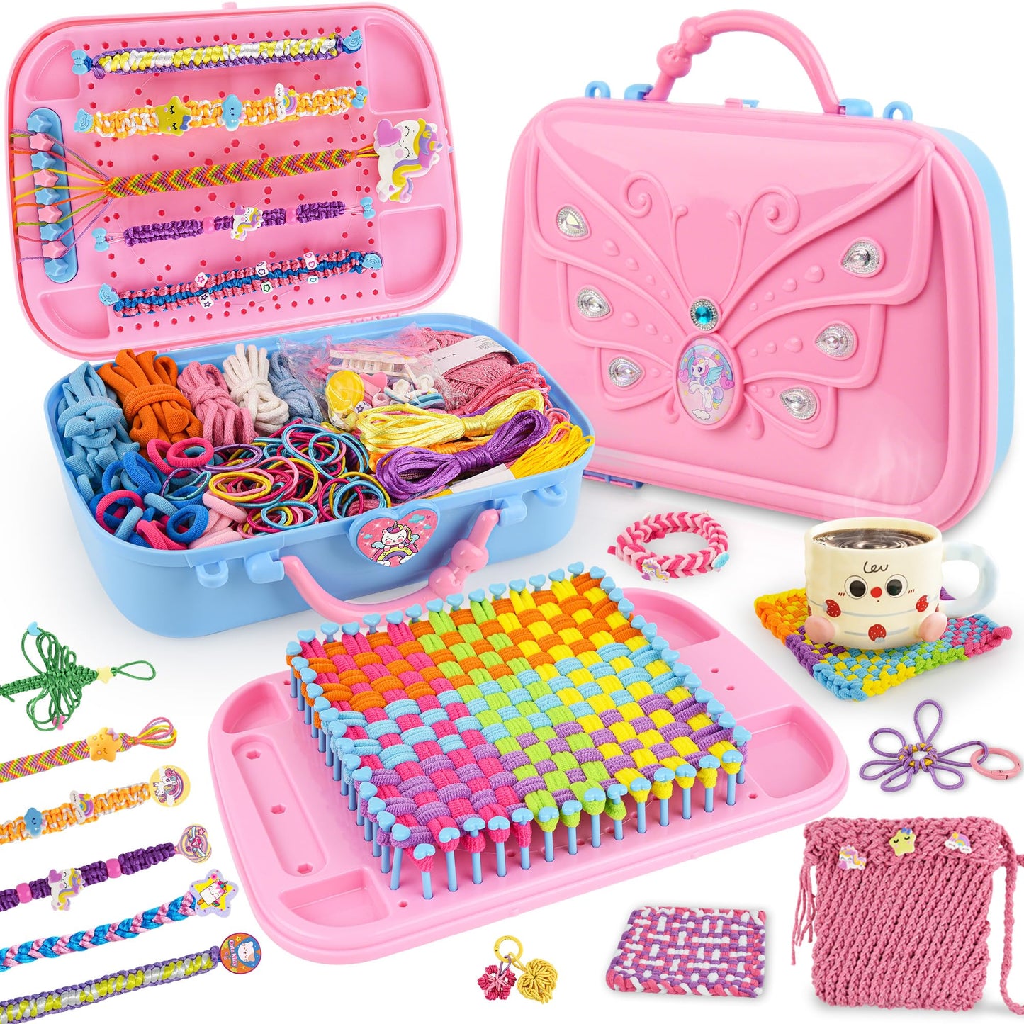 Nicella 6-in-1 Friendship Bracelet Making Kit | Weaving Loom Kit for Kids | 500+ Craft Accessories