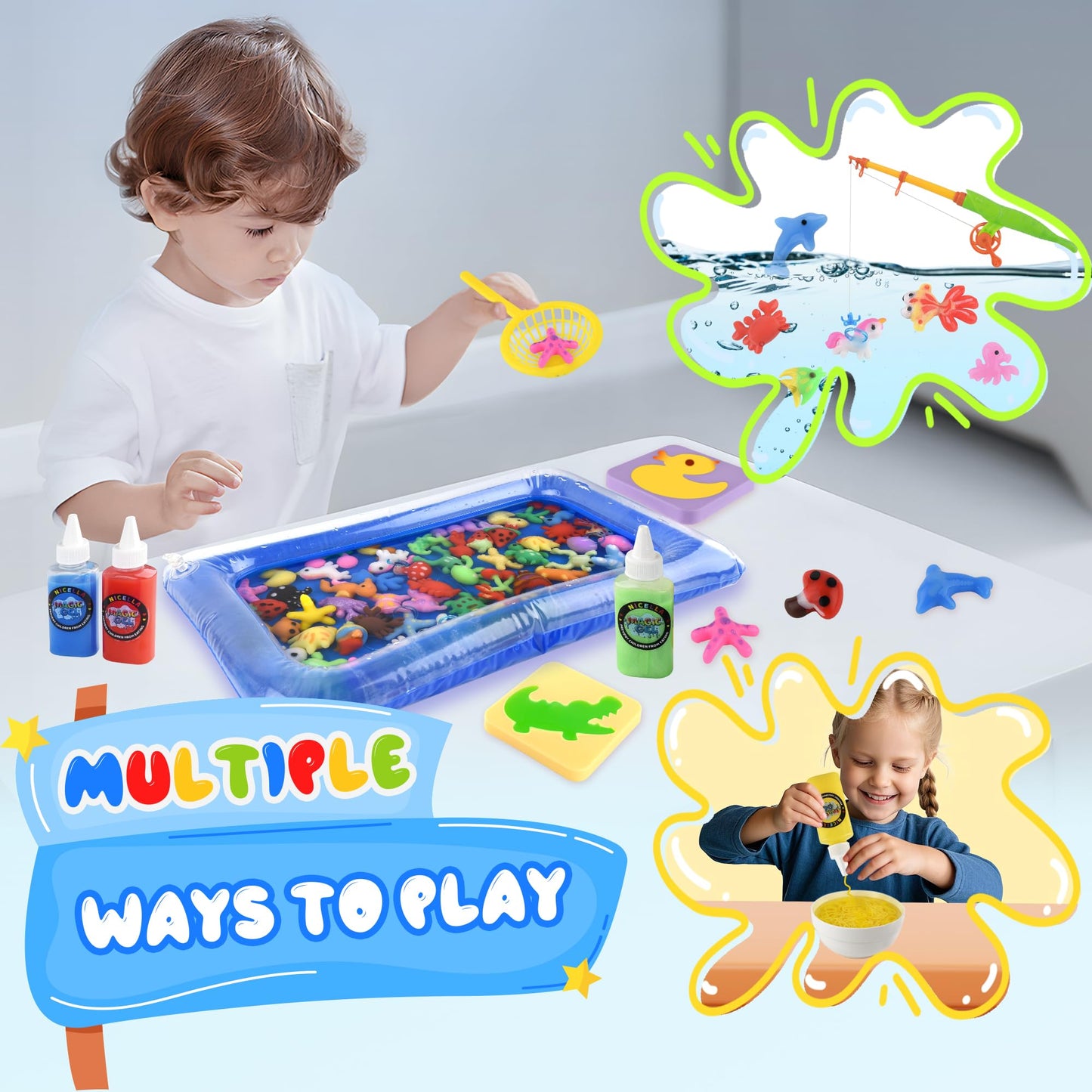 Nicella Magic Gel Water Elf Kit – 20 Aqua Gels & 20 Molds for Kids Aged 3-9 (60ml)