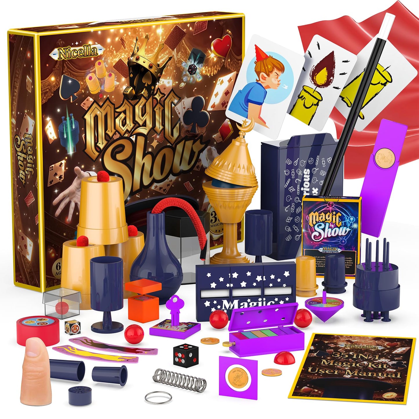 Nicella Magic Kit: 300+ Tricks for Kids 6-12 with Video Instructions