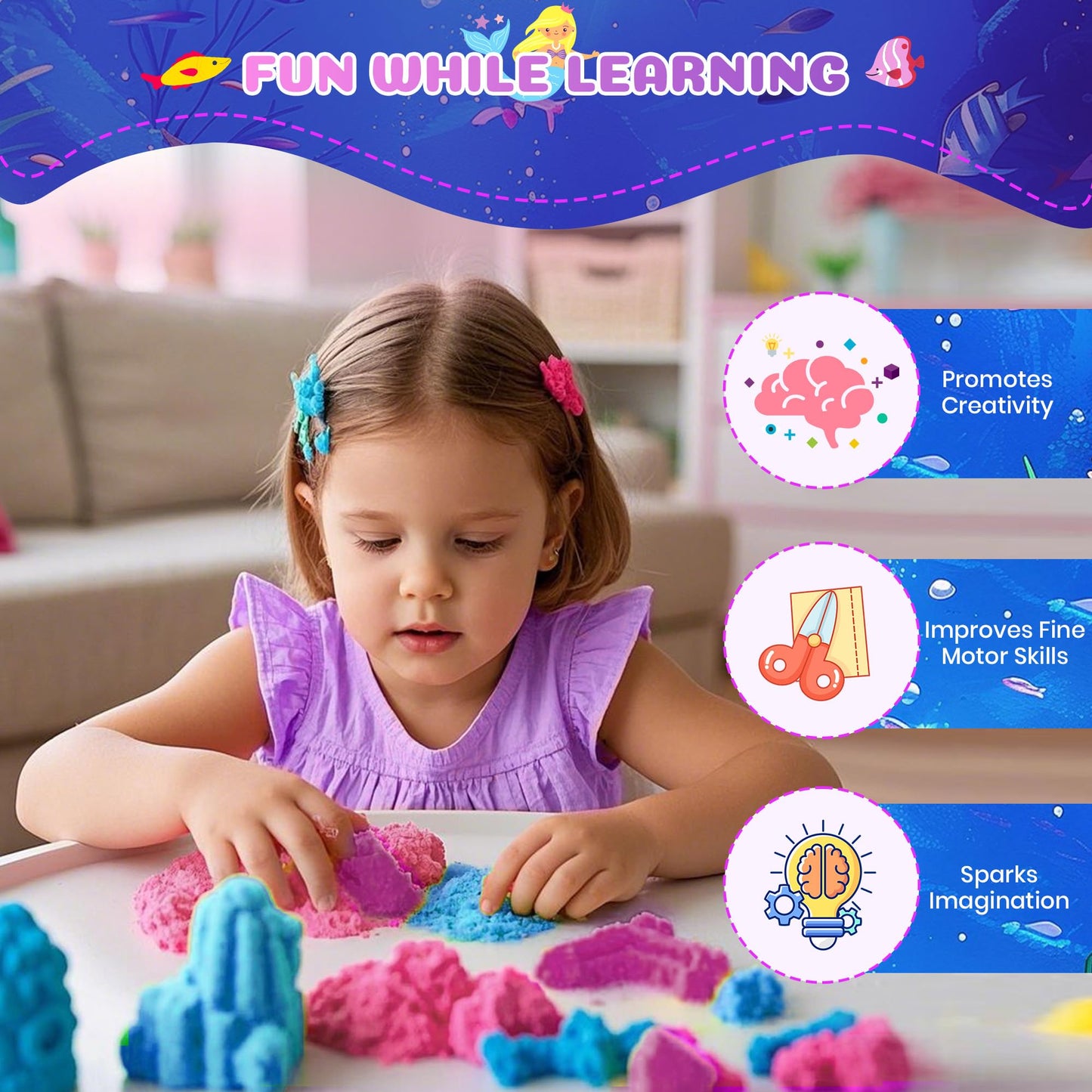 Nicella Mermaid Terrarium Crafts Kit for Kids – LED Night Light with Remote