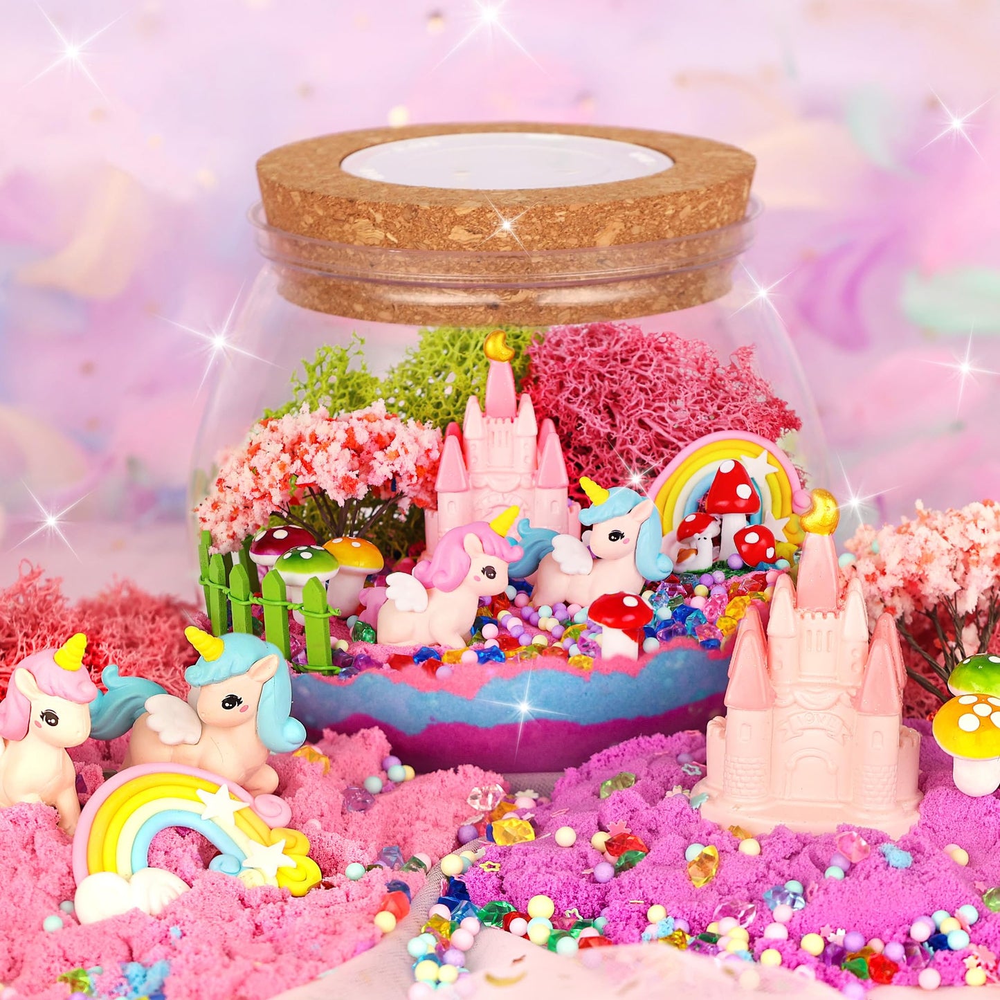 Nicella Unicorn Light-Up Terrarium Kit | DIY Unicorn Garden & LED Night Light for Kids 4–12