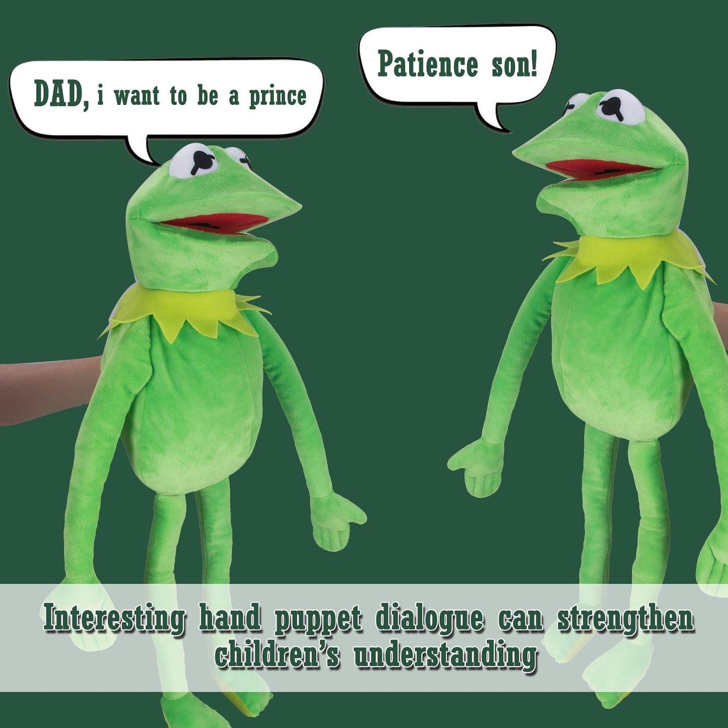 NICERINC Kermit Frog Puppet - The Muppets Show Hand Plush, 60cm