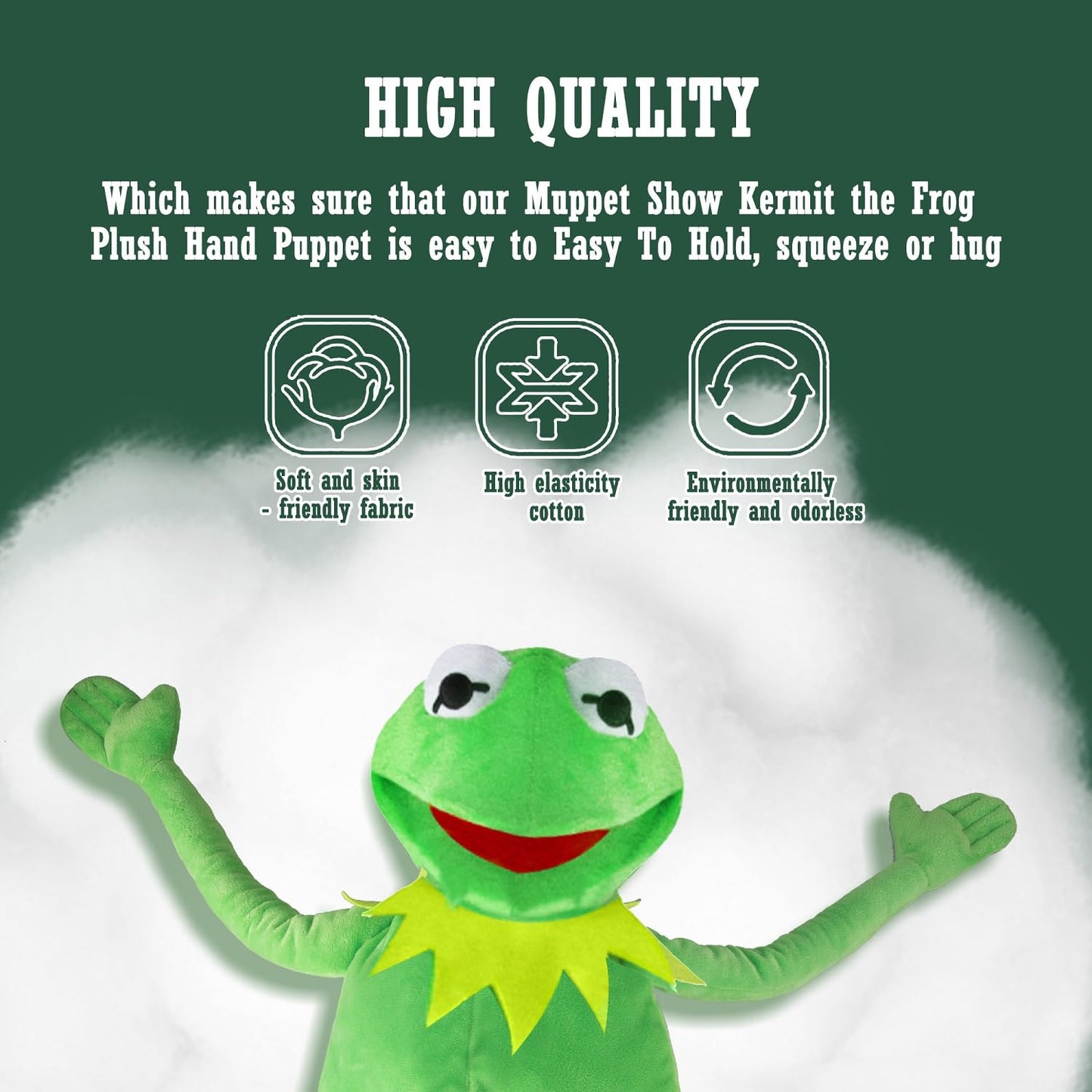 NICERINC Kermit Frog Puppet - The Muppets Show Hand Plush, 60cm