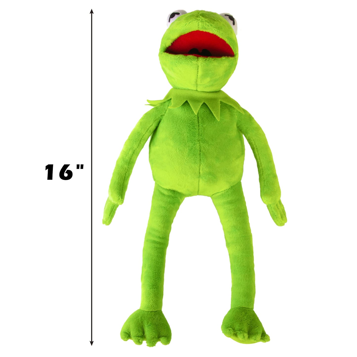 NICERINC Kermit The Frog Plush – 16-inch Movable-Mouth Frog Plush Doll for Kids