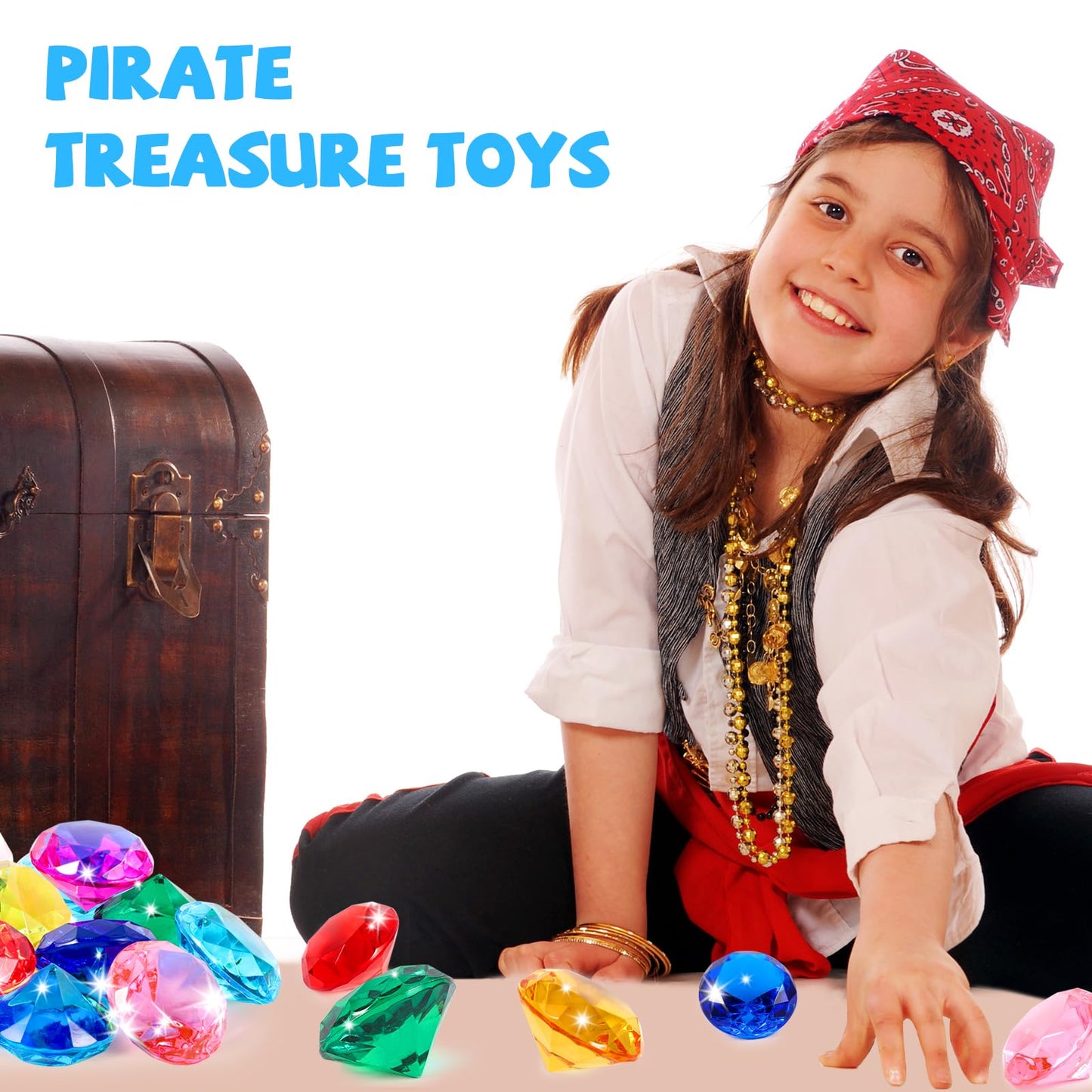 Niceup 26pcs Big Diving Gems – 1.57in Acrylic Diamonds for Kids, Party Favors & Easter Egg Fillers