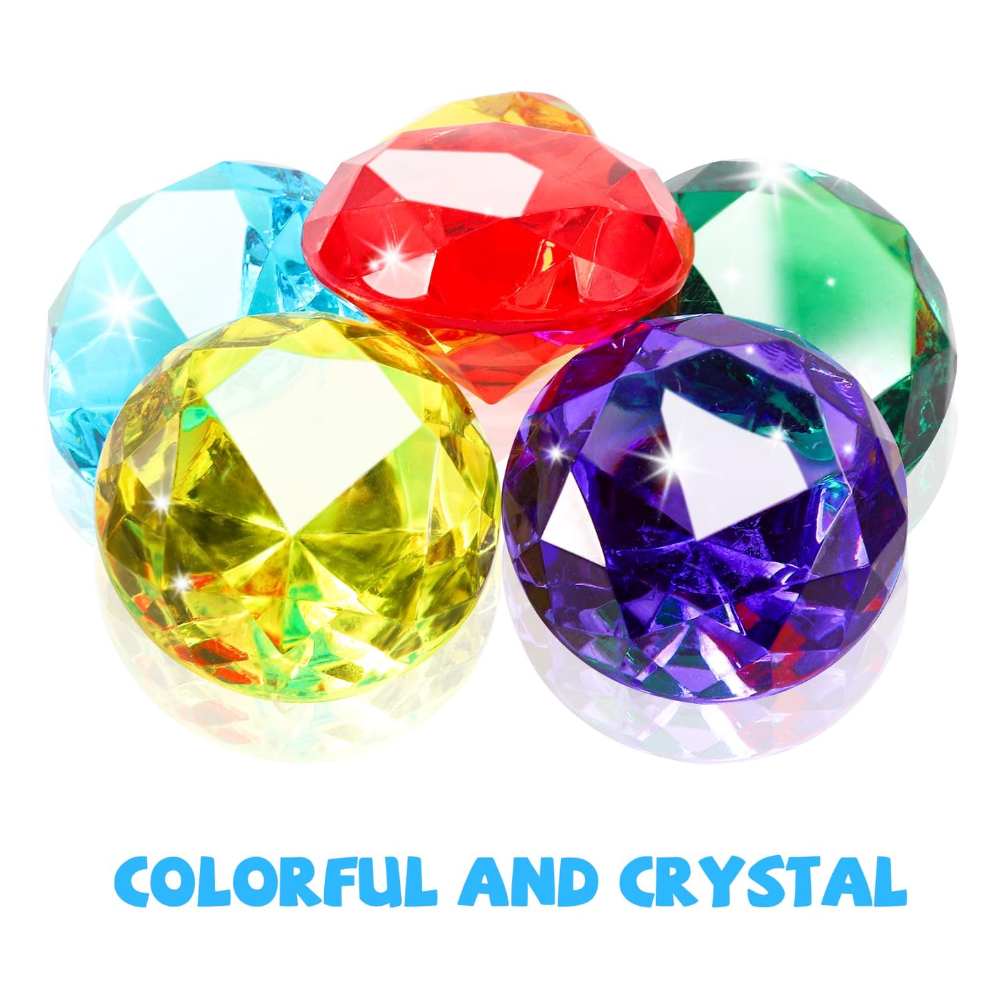 Niceup 26pcs Big Diving Gems – 1.57in Acrylic Diamonds for Kids, Party Favors & Easter Egg Fillers