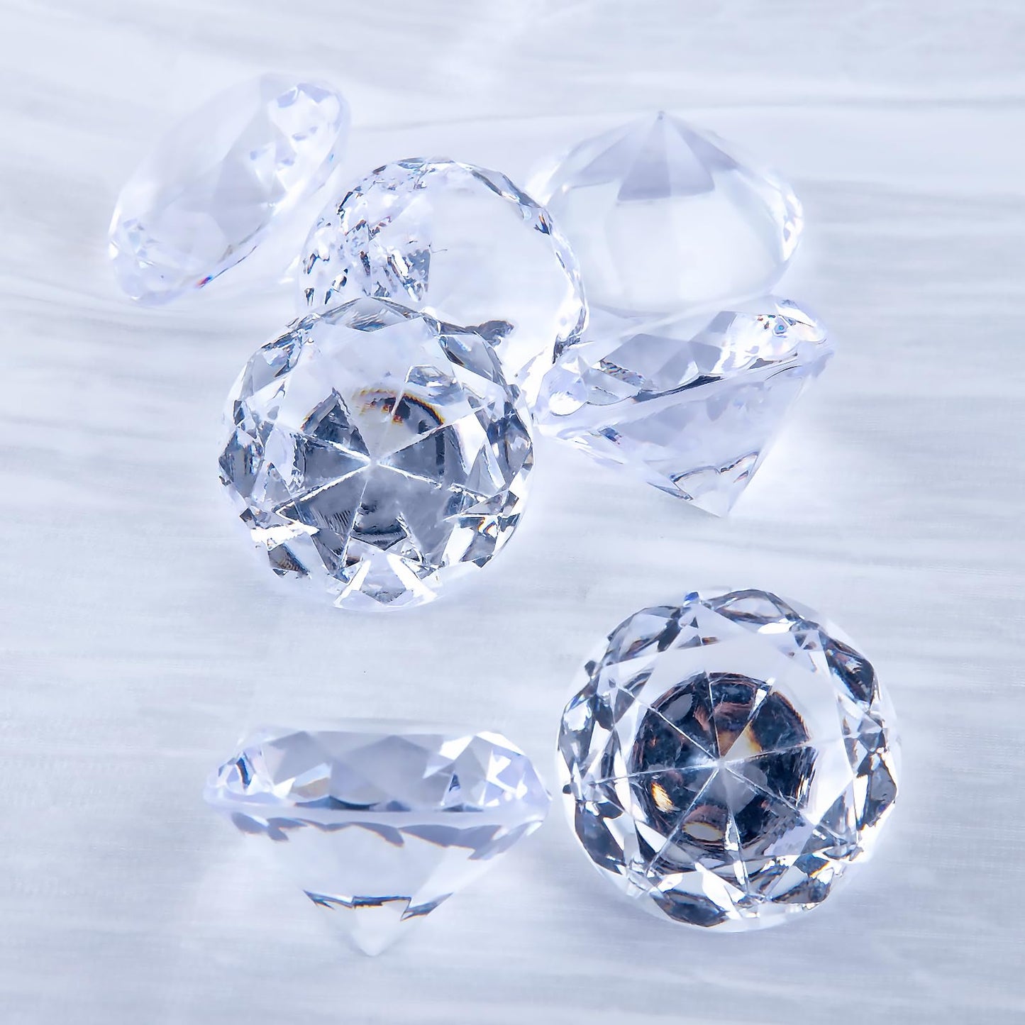 Niceup 26pcs Clear Acrylic Diamonds – 1.57in Gem Toys for Kids, Party Decor & Pool Fun
