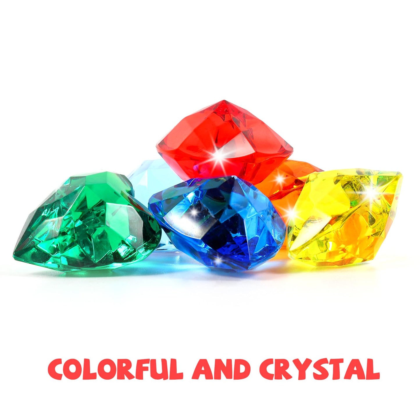 Niceup 30pcs Heart Gemstones — 1.57in Acrylic 3D Hearts for Mermaid Treasure Hunts & Party Favors
