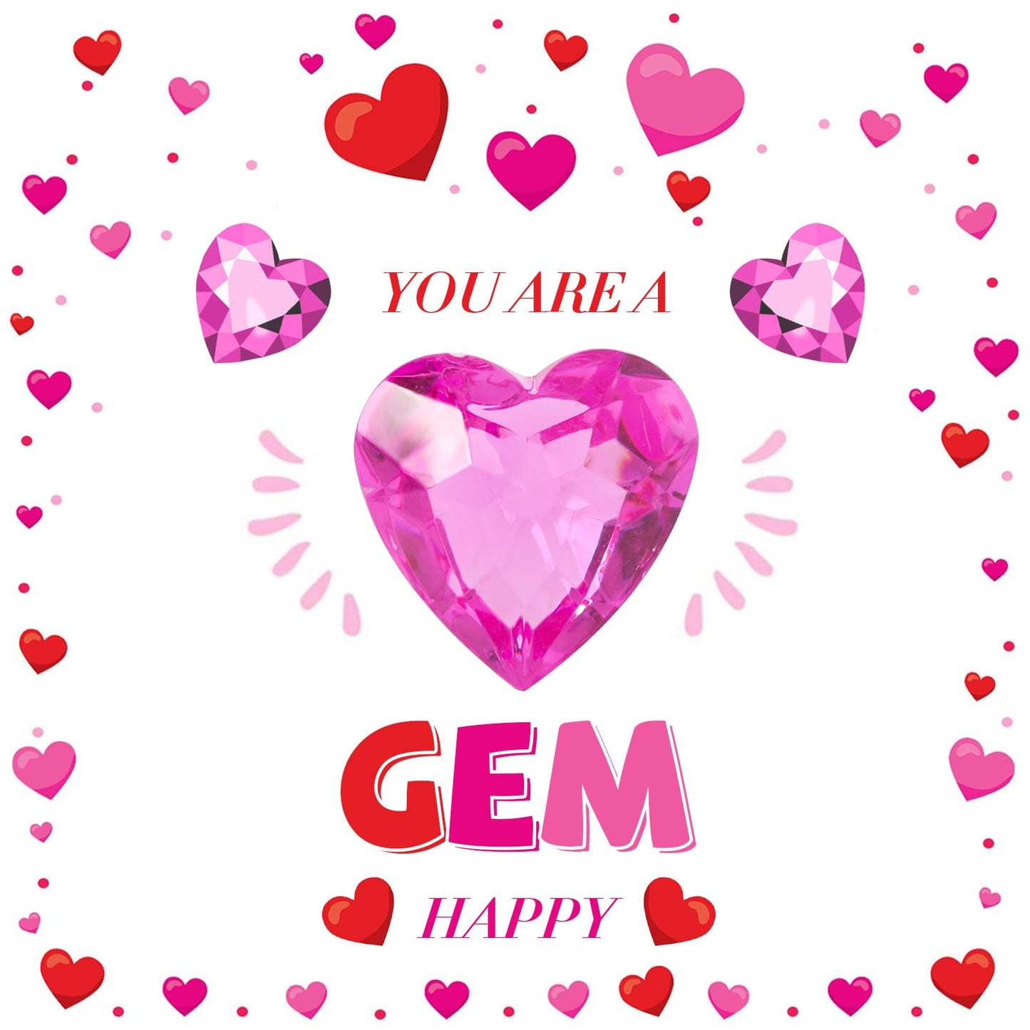 Niceup 30pcs Heart Gemstones — 1.57in Acrylic 3D Hearts for Mermaid Treasure Hunts & Party Favors