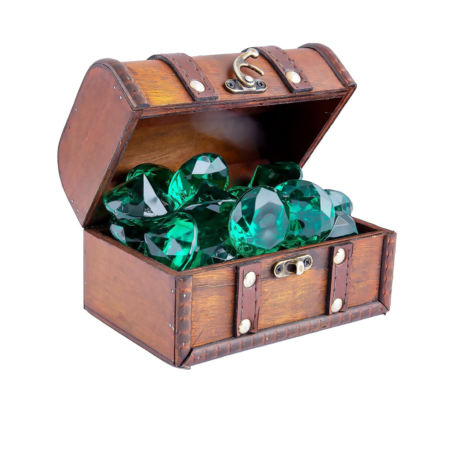 Niceup 26PCS Fake Emeralds: Green Gemstones, 1.57in Acrylic Pool Toys & Party Decor