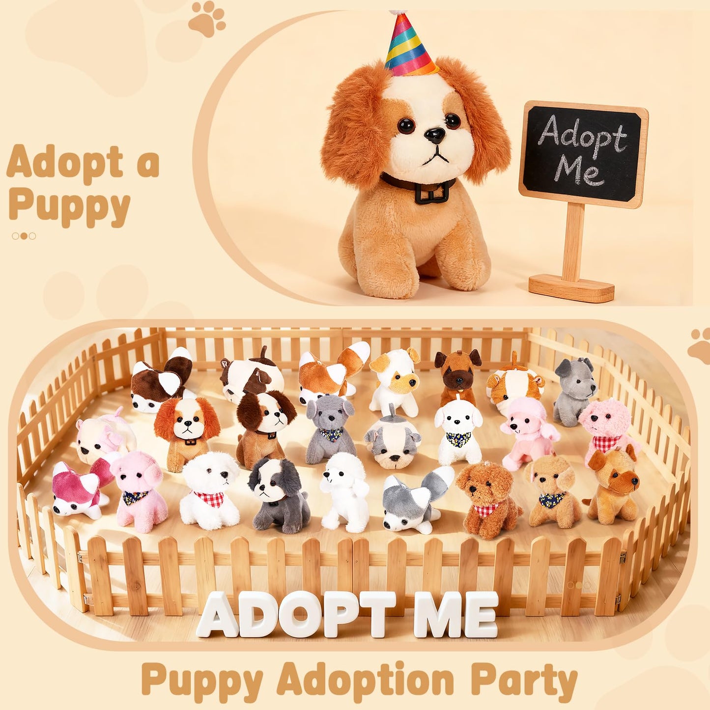 Niceup 24Pcs Small Dog Plush Toys – Classroom Party Favors & Stocking Stuffers