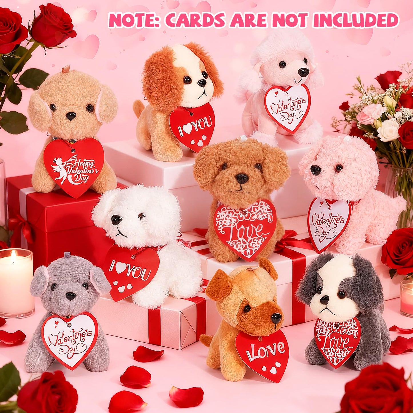 Niceup 24Pcs Small Dog Plush Toys – Classroom Party Favors & Stocking Stuffers