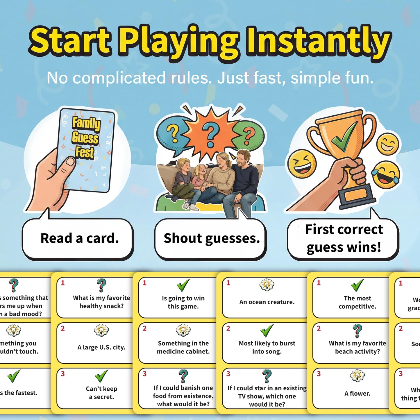 Family Guess Fest by Niche Nation Games — The Shout-Out Family Guessing Game for Kids & Adults (3-8 Players, 30 Mins)