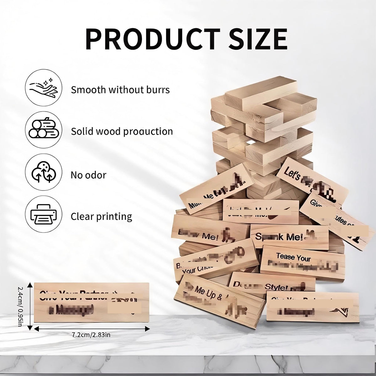 nichety 48 pcs Tower Games | Wooden Couple's Date Night Stacking Blocks for Romantic Activities