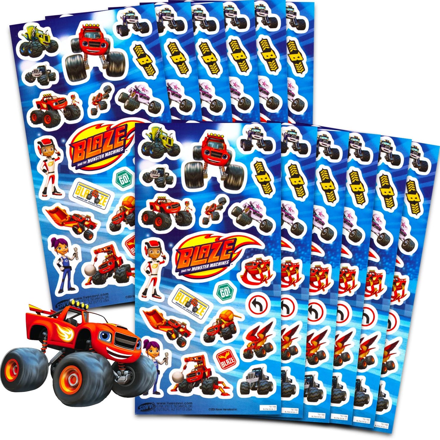 Nickelodeon Blaze and the Monster Machines Sticker Set — 12 Pack Party Favors