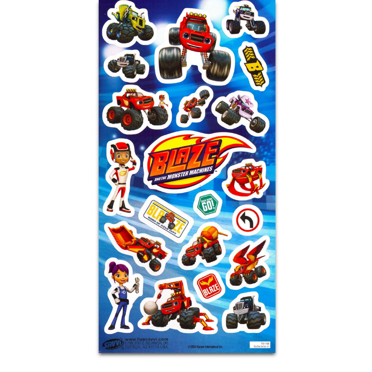 Nickelodeon Blaze and the Monster Machines Sticker Set — 12 Pack Party Favors