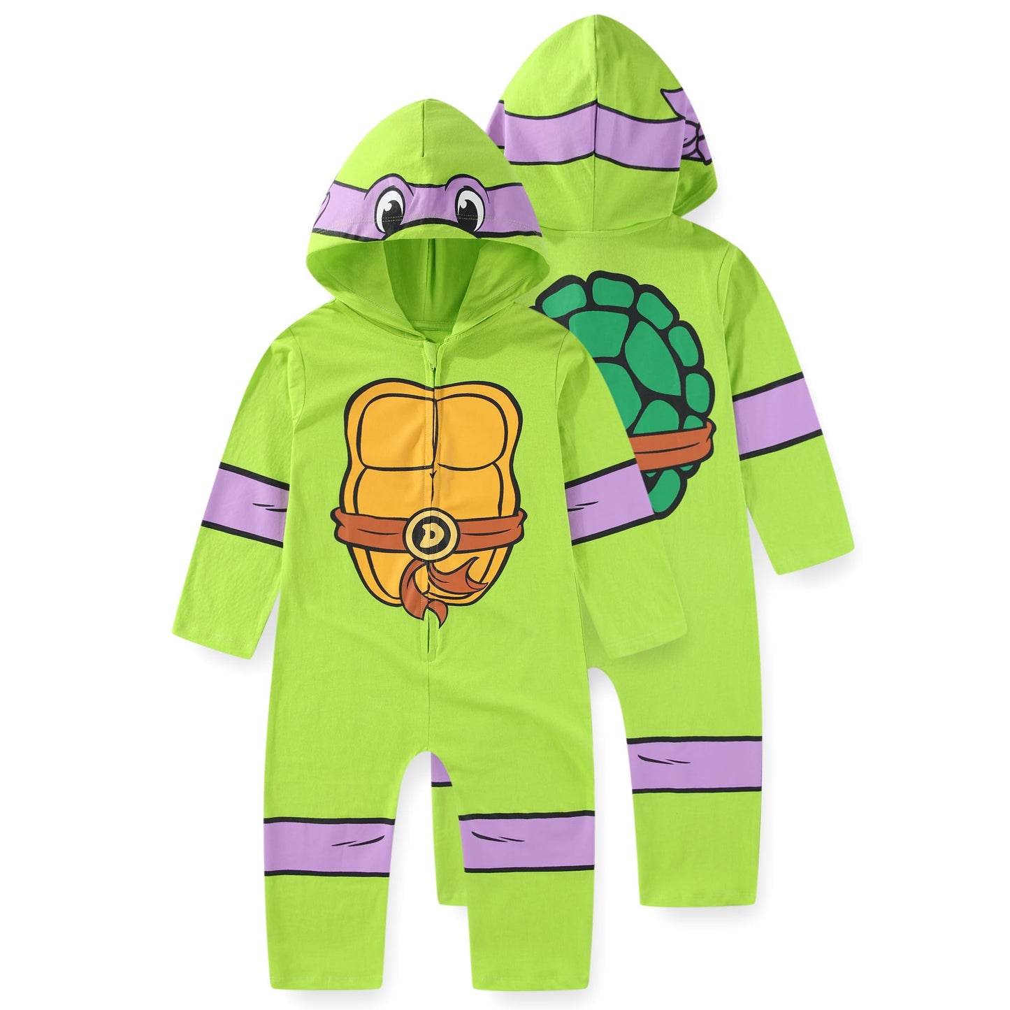 Nickelodeon TMNT Donatello Boys Hooded Coverall – Toddler & Big Kids Cosplay