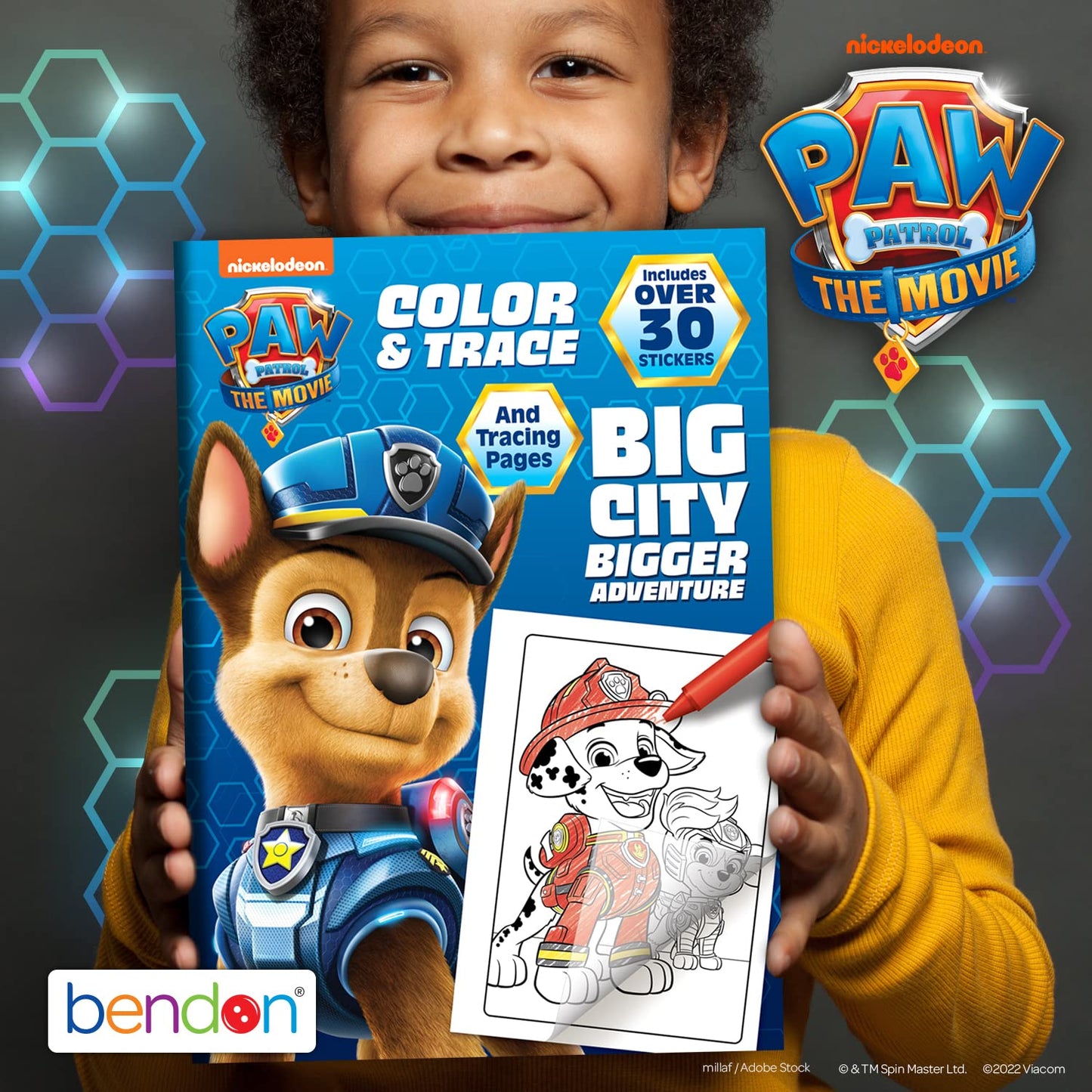 PAW Patrol Color & Trace Book – 48 Pages, 8 Tracing Sheets & Stickers (Nickelodeon Licensed) | Bendon 51122
