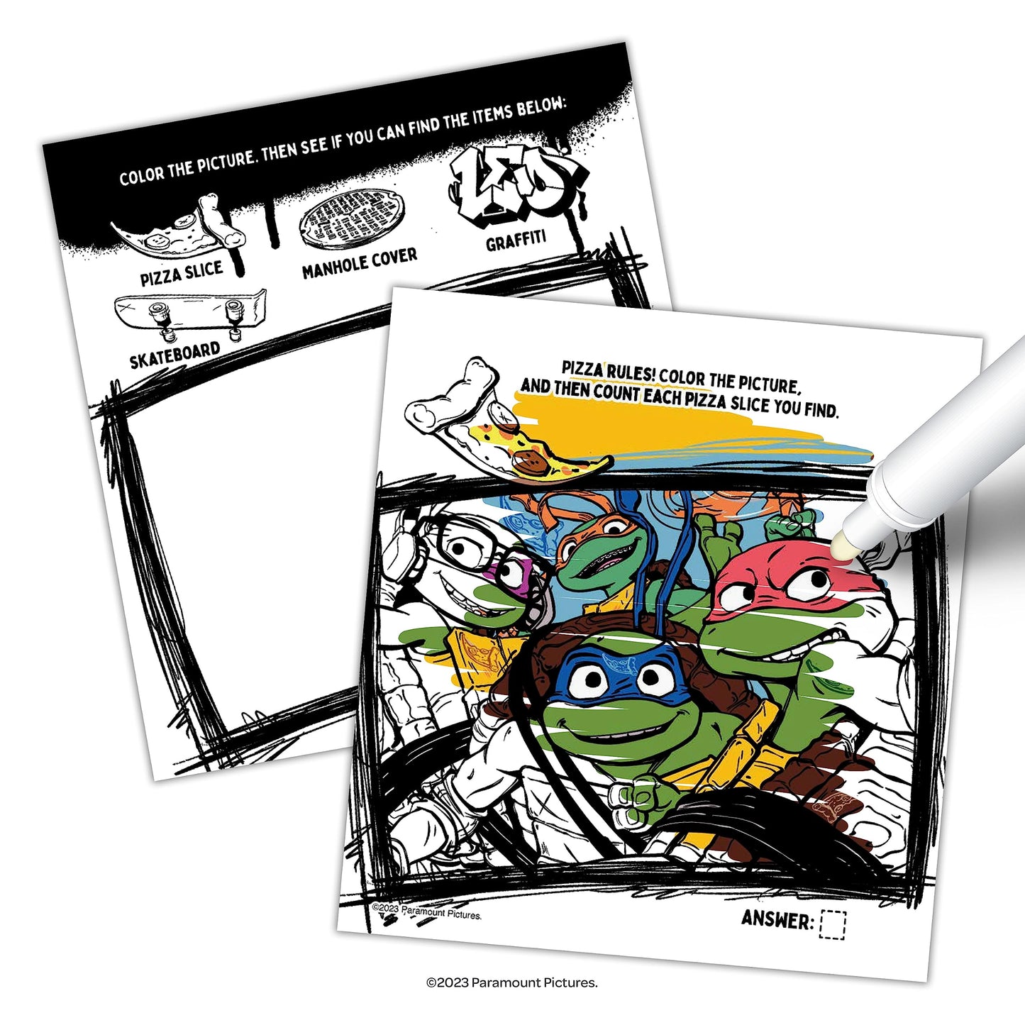 TMNT Imagine Ink Coloring Pad – 20 Pages, Mess-Free Marker | Nickelodeon Bendon