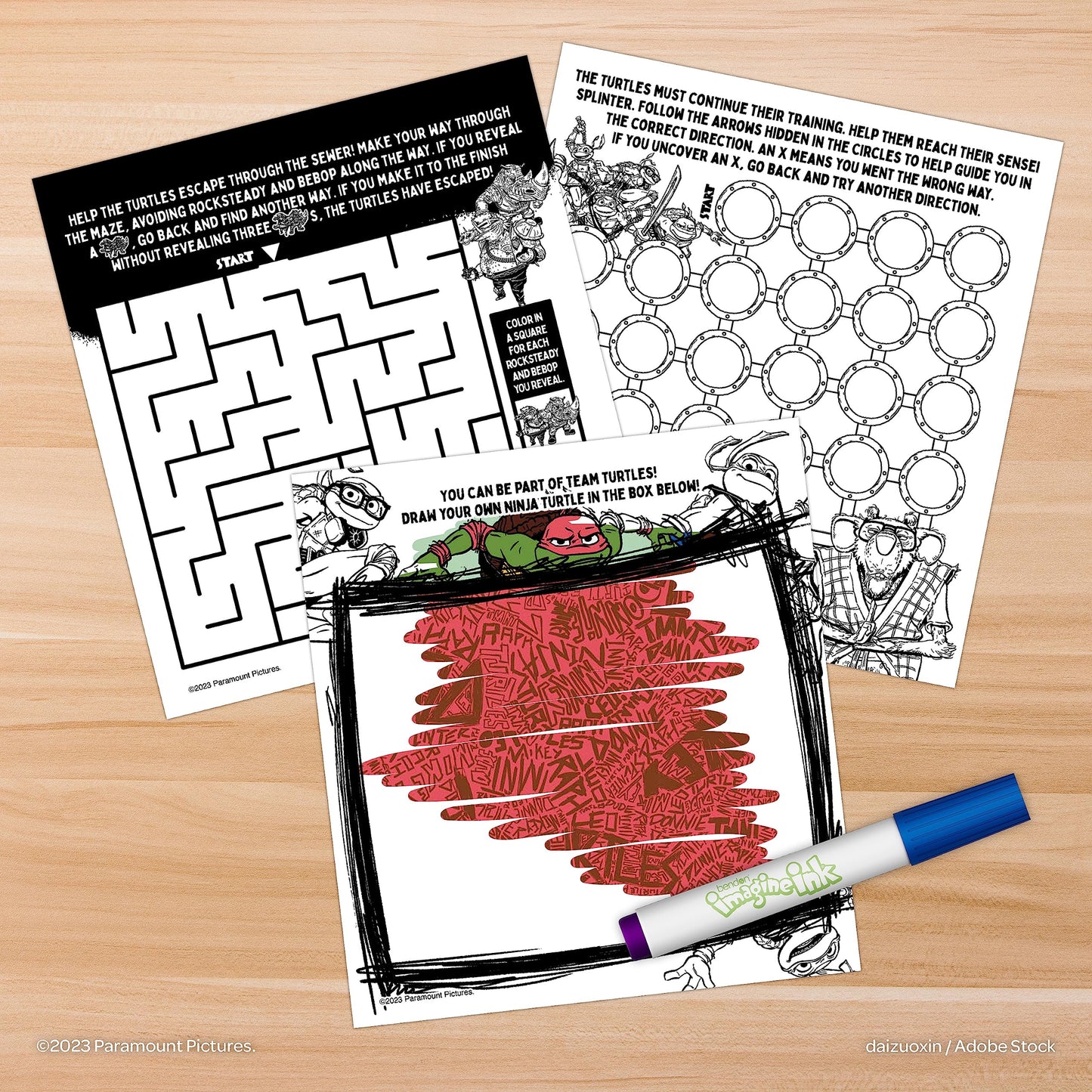 TMNT Imagine Ink Coloring Pad – 20 Pages, Mess-Free Marker | Nickelodeon Bendon