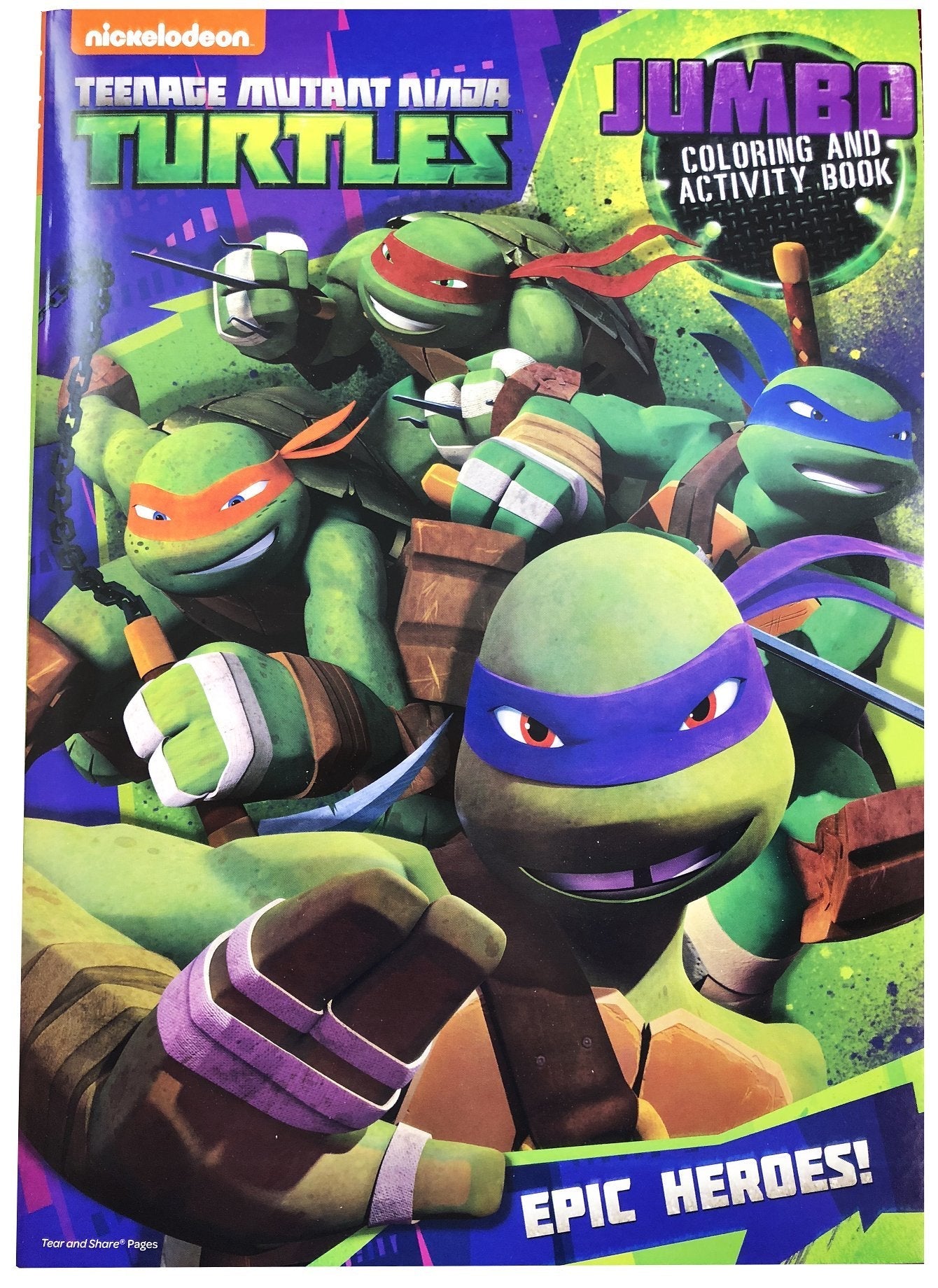 Nickelodeon TMNT Jumbo Coloring & Activity Book – 48 Pages, Action Themes