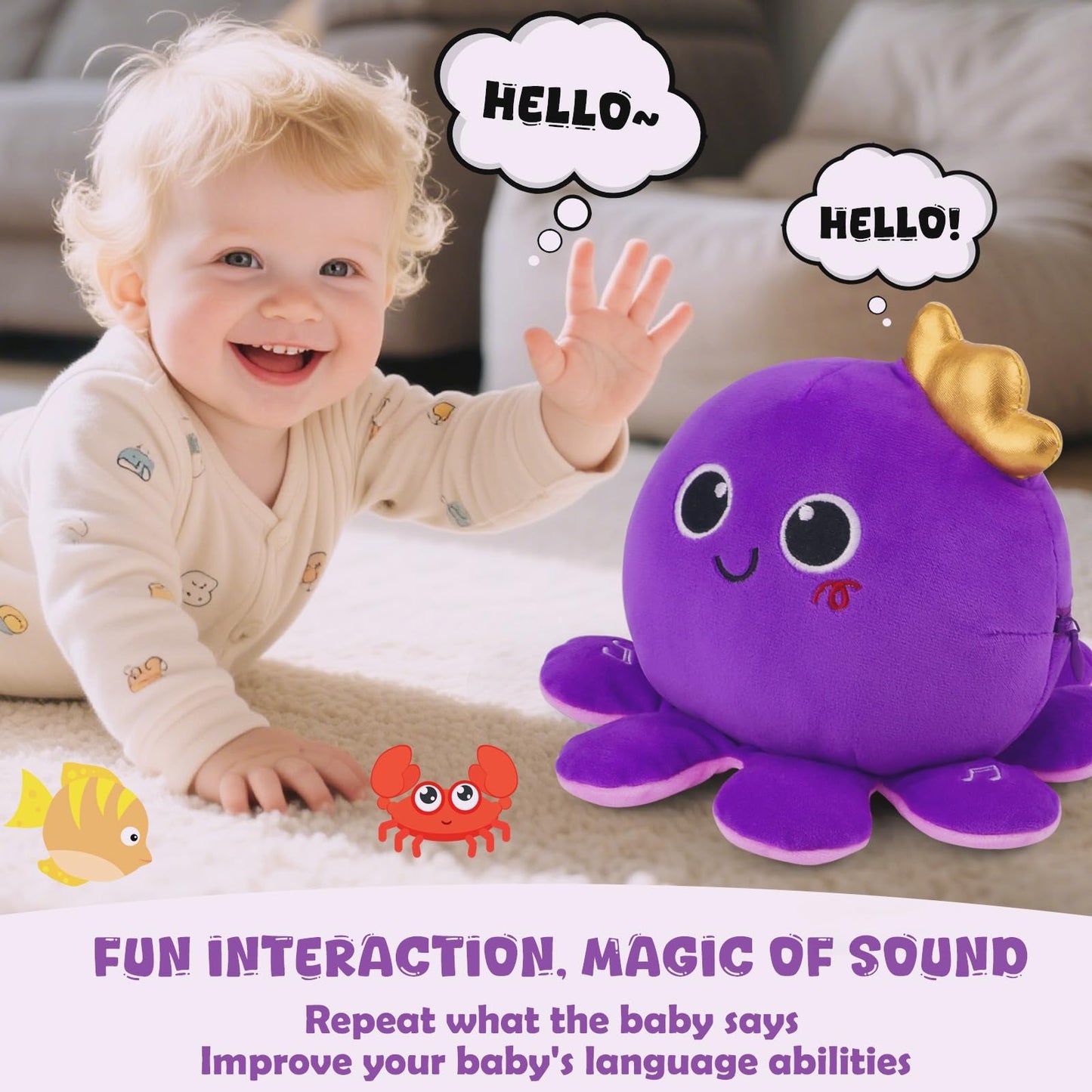 Nicknack Octopus Baby Crawling Toy – 97 Melodies & Language Learning