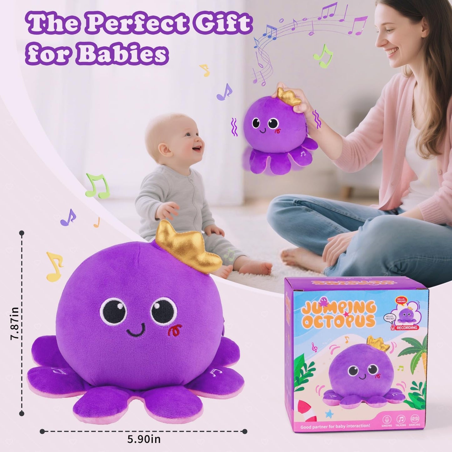 Nicknack Octopus Baby Crawling Toy – 97 Melodies & Language Learning