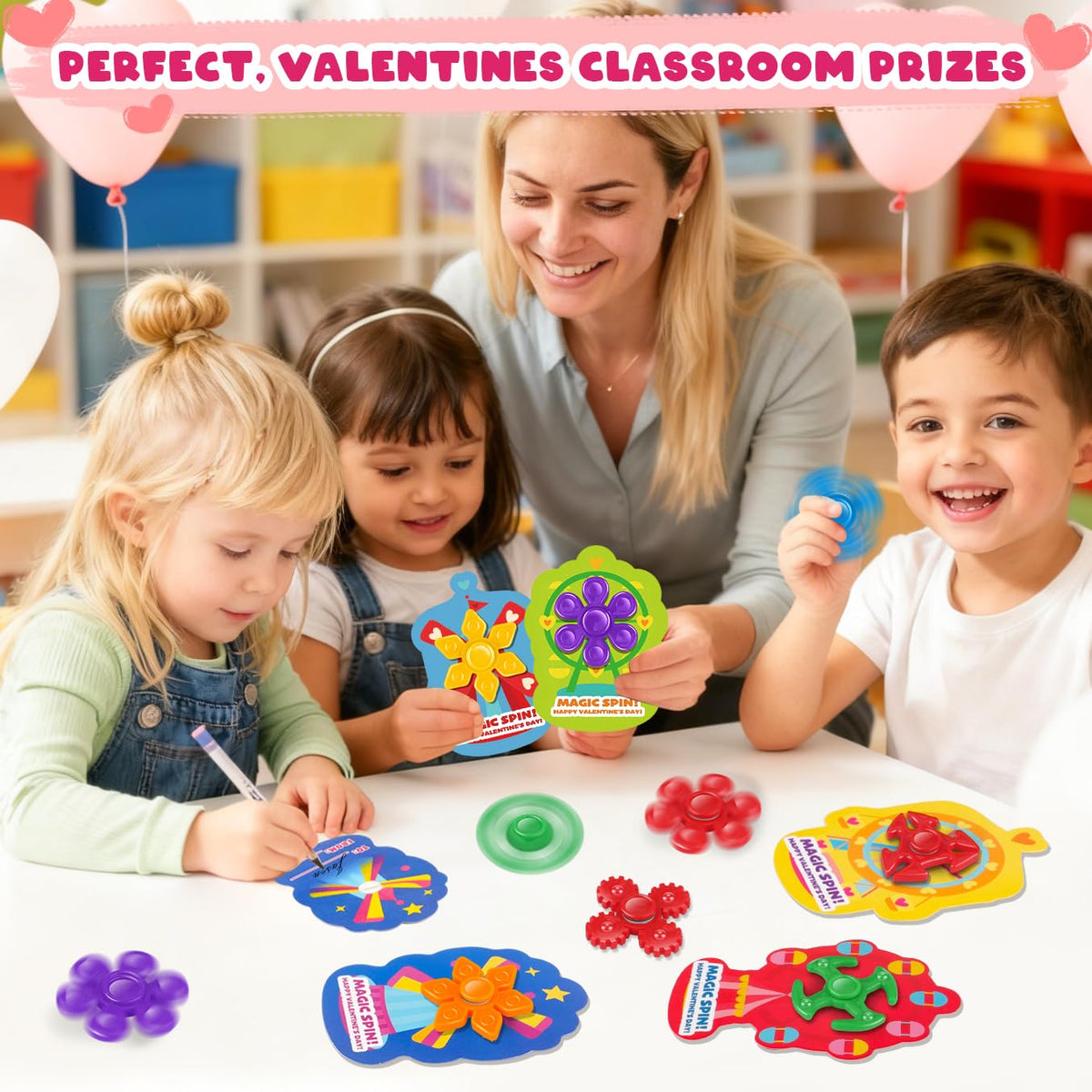 Nicknack 28pcs Fidget Spinner Valentine Gift Set for Kids