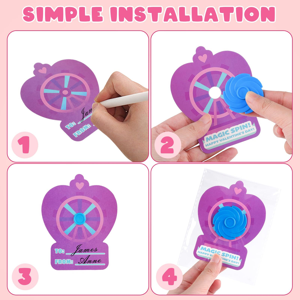 Nicknack 28pcs Fidget Spinner Valentine Gift Set for Kids